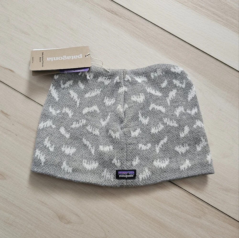 Patagonia Baby Animal Friends Beanie - Owl - 18-24 Months Grey